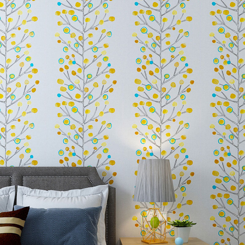 31' x 20.5" Nordic Wallpaper Roll for Living Room Decoration with Tree and Stem Pattern in Neutral Color Brown Clearhalo 'Country wall decor' 'Rustic' 'Wallpaper' Wall Decor' 1883432