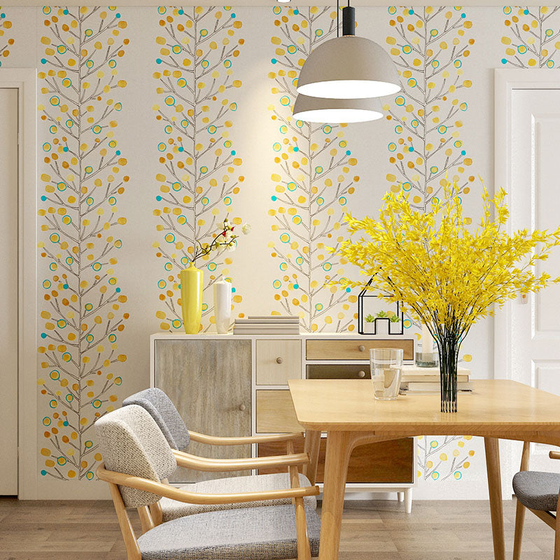 31' x 20.5" Nordic Wallpaper Roll for Living Room Decoration with Tree and Stem Pattern in Neutral Color Clearhalo 'Country wall decor' 'Rustic' 'Wallpaper' Wall Decor' 1883433