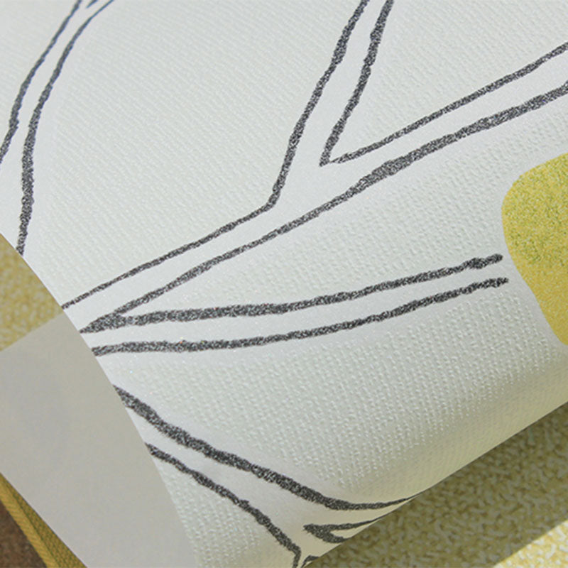 31' x 20.5" Nordic Wallpaper Roll for Living Room Decoration with Tree and Stem Pattern in Neutral Color Clearhalo 'Country wall decor' 'Rustic' 'Wallpaper' Wall Decor' 1883440