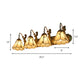 4 Lights Lily Wall Mount Light Tiffany Beige Glass Sconce Light with Mermaid Decoration Clearhalo 'Industrial' 'Middle century wall lights' 'Tiffany wall lights' 'Tiffany' 'Wall Lamps & Sconces' 'Wall Lights' Lighting' 188345