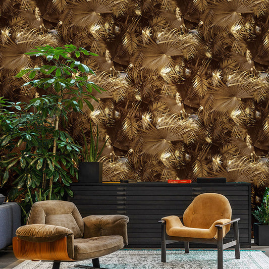 Palm Trees Wallpaper for Accent Wall Plant Wall Art in Natural Color, Stain-Resistant Coffee Clearhalo 'Modern wall decor' 'Modern' 'Wallpaper' Wall Decor' 1883620