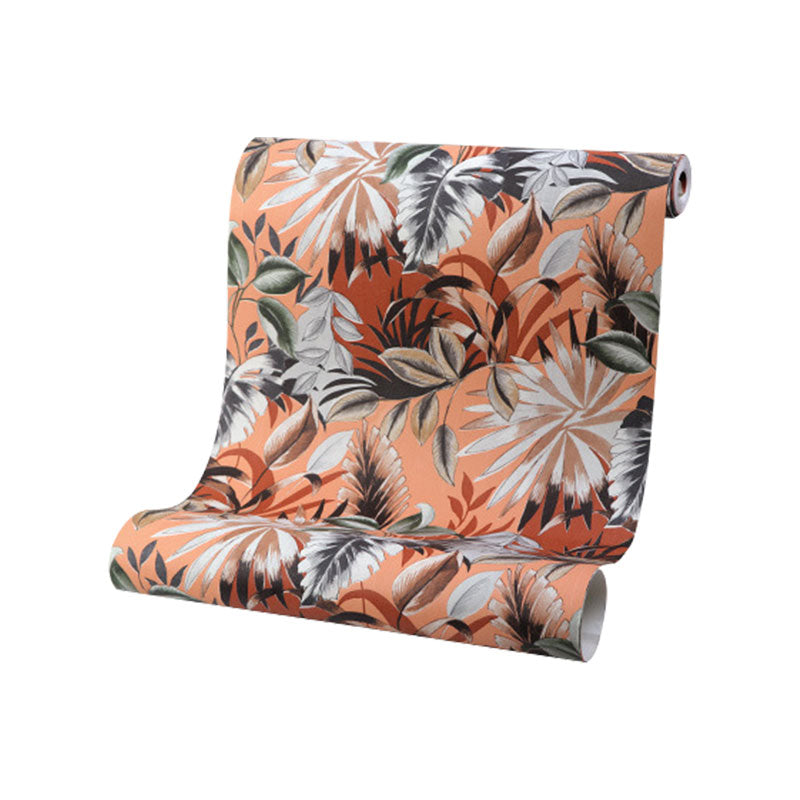 Illustration Banana Leaf Wallpaper Roll for Guest Room Decor in Dark Color, 57.1 sq ft. Clearhalo 'Modern wall decor' 'Modern' 'Wallpaper' Wall Decor' 1883643