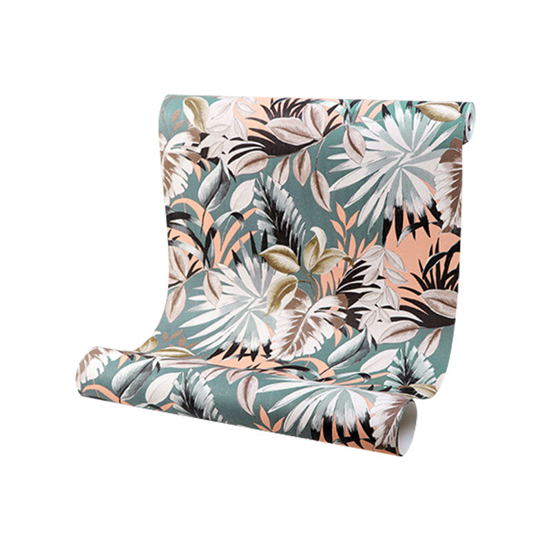 Illustration Banana Leaf Wallpaper Roll for Guest Room Decor in Dark Color, 57.1 sq ft. Clearhalo 'Modern wall decor' 'Modern' 'Wallpaper' Wall Decor' 1883646