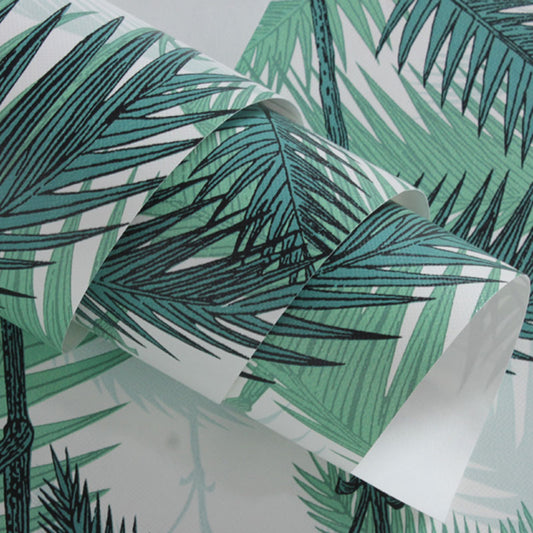 Tropical Plants Wall Covering in Green Non-Pasted Leaves Wall Art, 20.5-inch x 33-foot Clearhalo 'Modern wall decor' 'Modern' 'Wallpaper' Wall Decor' 1883656
