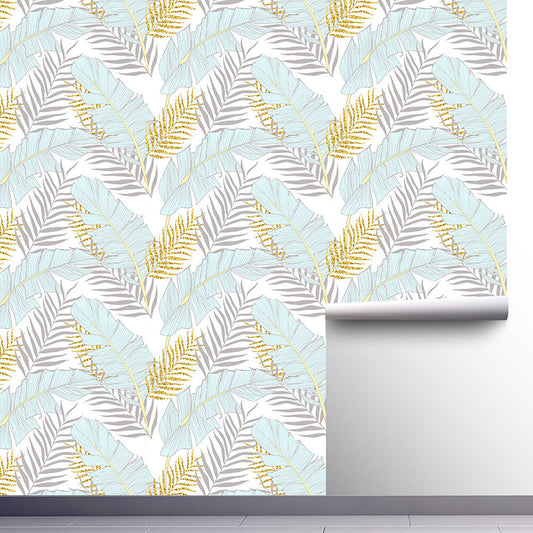 Stain-Resistant Palm Tree Wallpaper 29.1 sq ft. Contemporary Wall Art for Accent Wall, Self-Adhesive Clearhalo 'Modern wall decor' 'Modern' 'Wallpaper' Wall Decor' 1883666