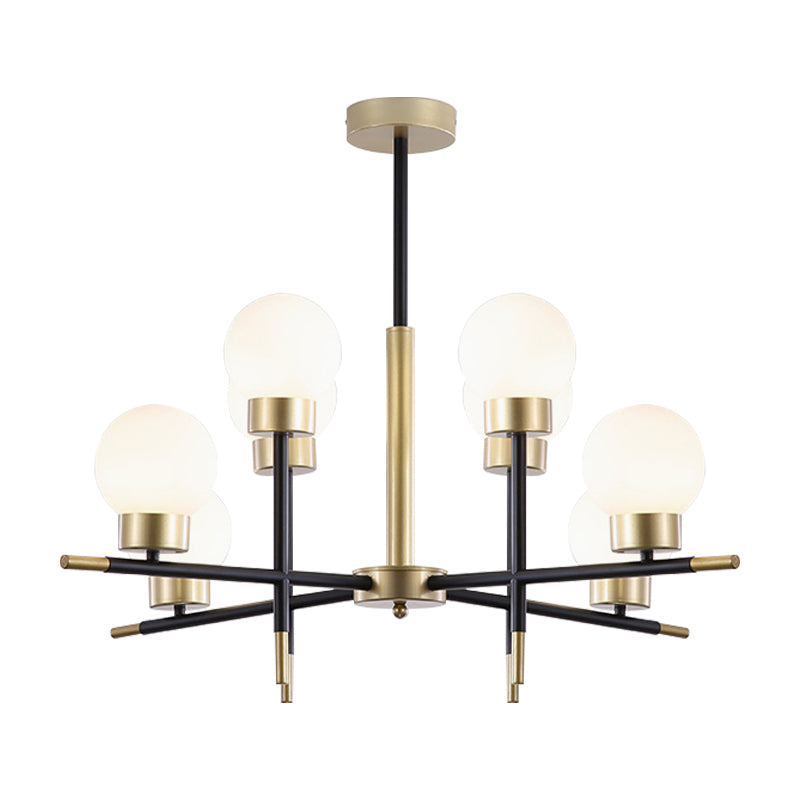 Adult Bedroom Modo Chandelier Metal Modern Style Suspension Light with Clear/White Glass Shade Clearhalo 'Ceiling Lights' 'Chandeliers' 'Clear' 'Industrial' 'Modern Chandeliers' 'Modern' 'Tiffany' 'Traditional Chandeliers' Lighting' 188410