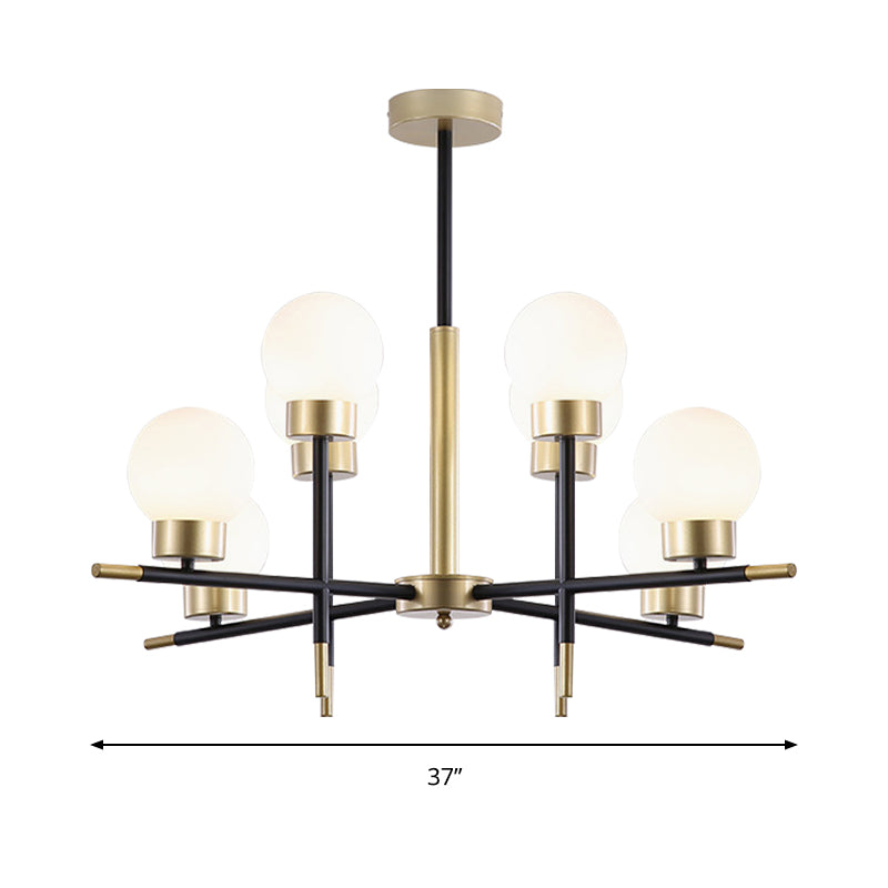 Adult Bedroom Modo Chandelier Metal Modern Style Suspension Light with Clear/White Glass Shade Clearhalo 'Ceiling Lights' 'Chandeliers' 'Clear' 'Industrial' 'Modern Chandeliers' 'Modern' 'Tiffany' 'Traditional Chandeliers' Lighting' 188411