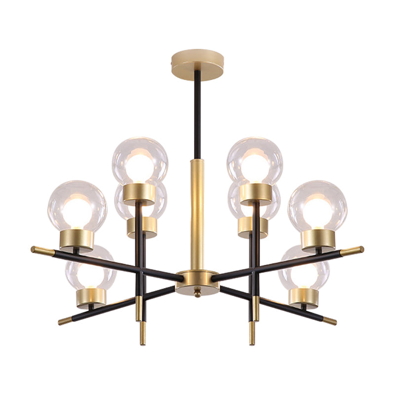 Adult Bedroom Modo Chandelier Metal Modern Style Suspension Light with Clear/White Glass Shade Clearhalo 'Ceiling Lights' 'Chandeliers' 'Clear' 'Industrial' 'Modern Chandeliers' 'Modern' 'Tiffany' 'Traditional Chandeliers' Lighting' 188413