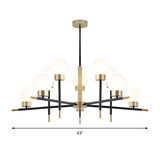 Contemporary Globe Shade Chandelier Multi-Head Metal Large Clear/White Glass Pendant Lamp for Hotel Clearhalo 'Ceiling Lights' 'Chandeliers' 'Clear' 'Industrial' 'Modern Chandeliers' 'Modern' 'Tiffany' 'Traditional Chandeliers' Lighting' 188486