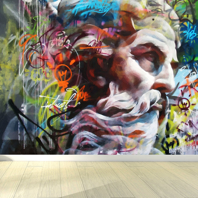 Fancy Graffiti Pattern Mural Wallpaper Contemporary Non-Woven Material Wall Covering Clearhalo 'Wall Decor' 'Wall Mural' 1884880