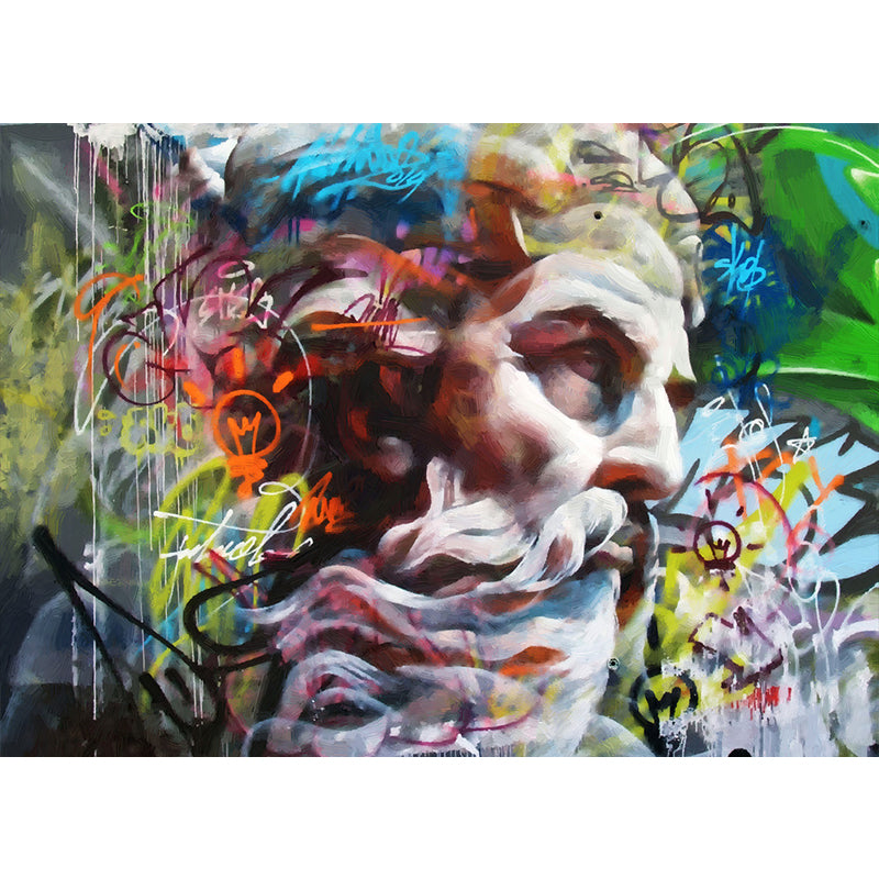 Fancy Graffiti Pattern Mural Wallpaper Contemporary Non-Woven Material Wall Covering Clearhalo 'Wall Decor' 'Wall Mural' 1884882