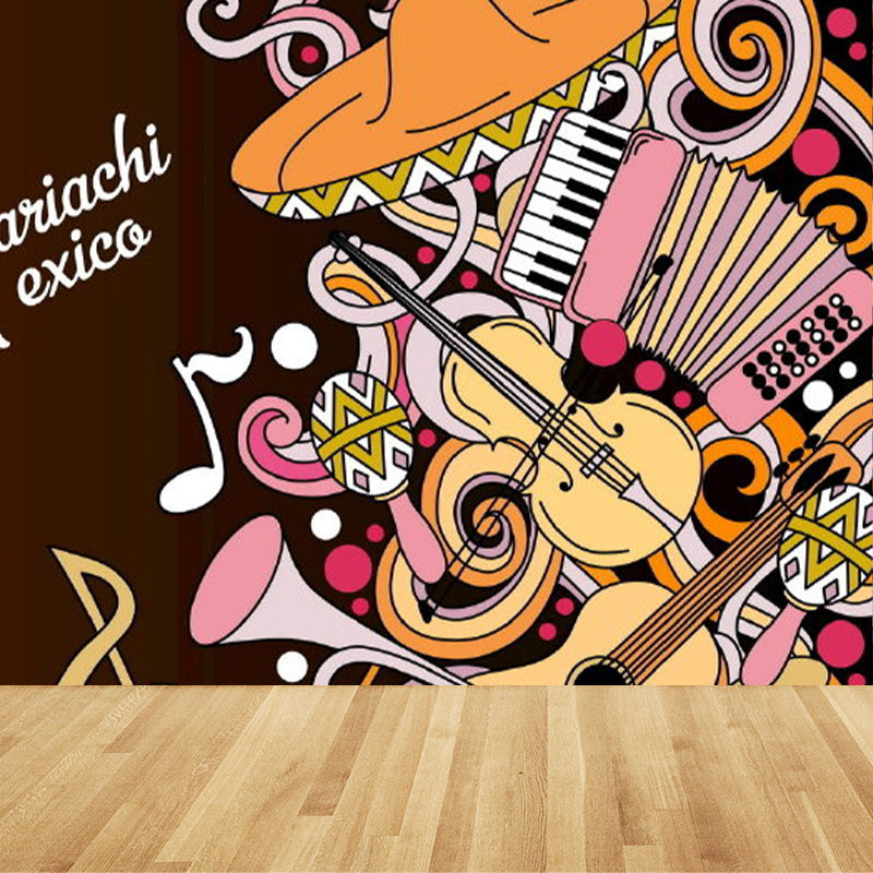 Novel Graffiti Wall Mural Modern Decorative Living Room Wall Art, Custom Size Available Clearhalo 'Wall Decor' 'Wall Mural' 1884925