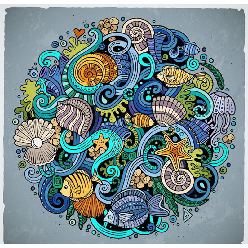 Modern Novel Graffiti Mural Decal Light Color Stain-Proofing Wall Decor for Bathroom Clearhalo 'Wall Decor' 'Wall Mural' 1884962