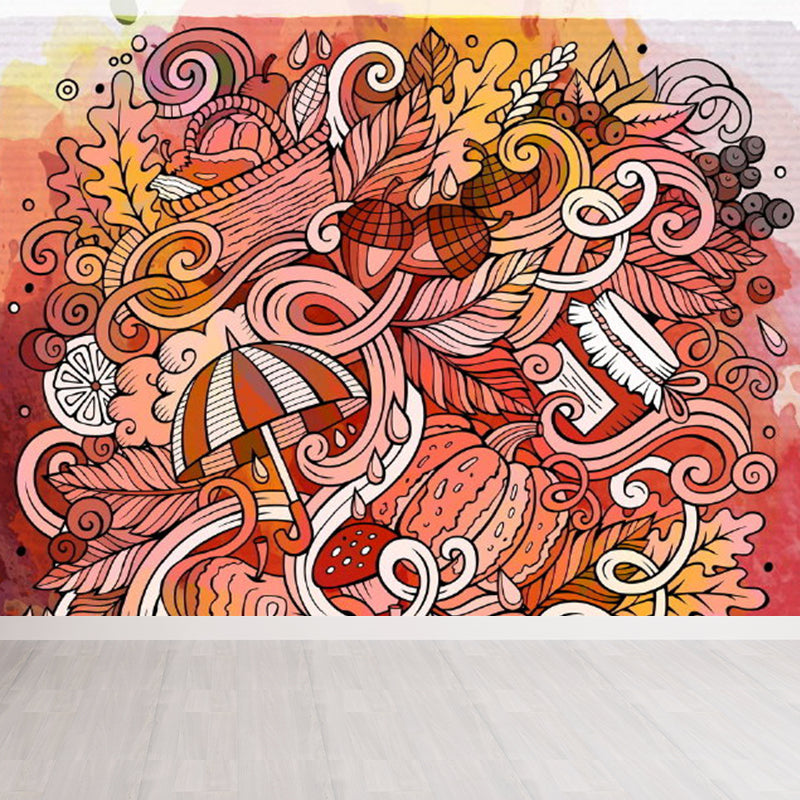 Modern Novel Graffiti Mural Decal Light Color Stain-Proofing Wall Decor for Bathroom Clearhalo 'Wall Decor' 'Wall Mural' 1884966