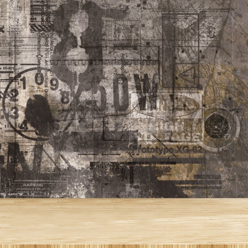 Modern Novel Graffiti Mural Decal Light Color Stain-Proofing Wall Decor for Bathroom Clearhalo 'Wall Decor' 'Wall Mural' 1884975