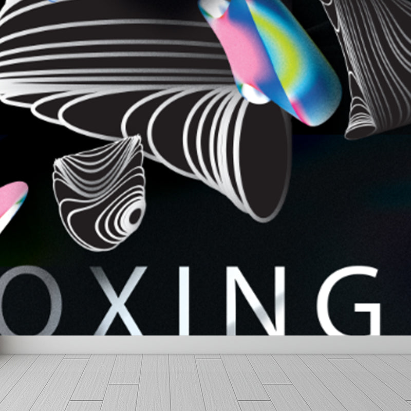 Contemporary Graffiti Pattern Mural Soft Color Stain Resistant Wall Art for Dining Room Clearhalo 'Wall Decor' 'Wall Mural' 1885001