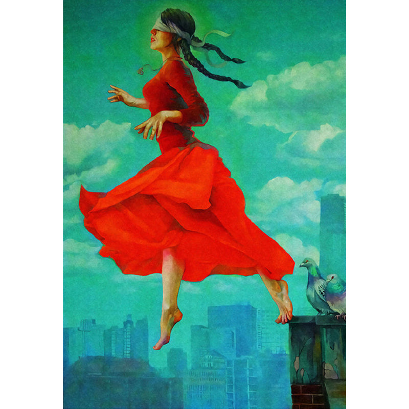 Magical Figure Mural Wallpaper Pastel Color Classic Wall Covering for Drawing Room Clearhalo 'Wall Decor' 'Wall Mural' 1885007