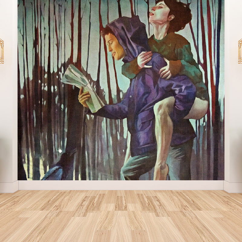 Magical Figure Mural Wallpaper Pastel Color Classic Wall Covering for Drawing Room Clearhalo 'Wall Decor' 'Wall Mural' 1885011