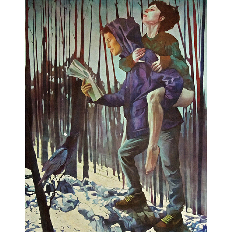 Magical Figure Mural Wallpaper Pastel Color Classic Wall Covering for Drawing Room Clearhalo 'Wall Decor' 'Wall Mural' 1885012