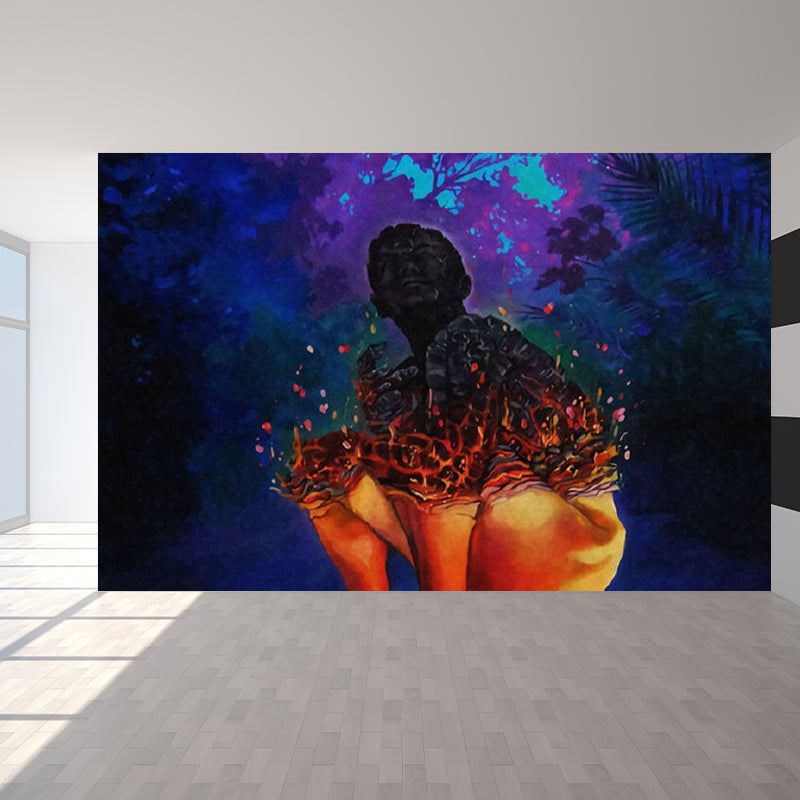 Magical Figure Mural Wallpaper Pastel Color Classic Wall Covering for Drawing Room Clearhalo 'Wall Decor' 'Wall Mural' 1885015