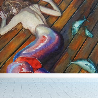 Magical Figure Mural Wallpaper Pastel Color Classic Wall Covering for Drawing Room Brown Clearhalo 'Wall Decor' 'Wall Mural' 1885019