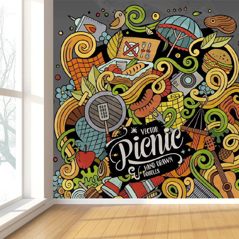 Magical Figure Mural Wallpaper Pastel Color Classic Wall Covering for Drawing Room Clearhalo 'Wall Decor' 'Wall Mural' 1885025