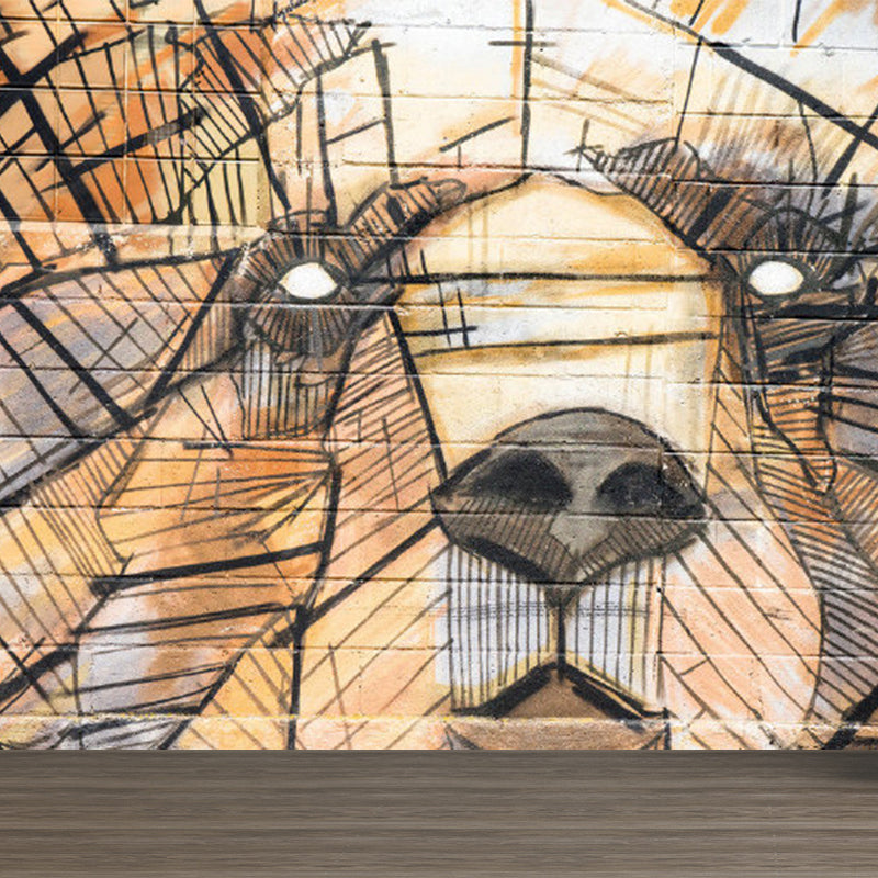 Bright Graffiti Graphic Mural Wallpaper Contemporary Non-Woven Wall Covering, Customised Clearhalo 'Wall Decor' 'Wall Mural' 1885030