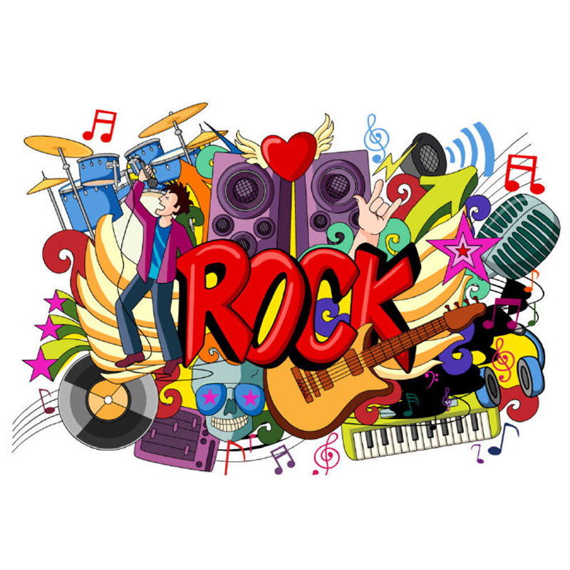 Bright Graffiti Graphic Mural Wallpaper Contemporary Non-Woven Wall Covering, Customised Clearhalo 'Wall Decor' 'Wall Mural' 1885037