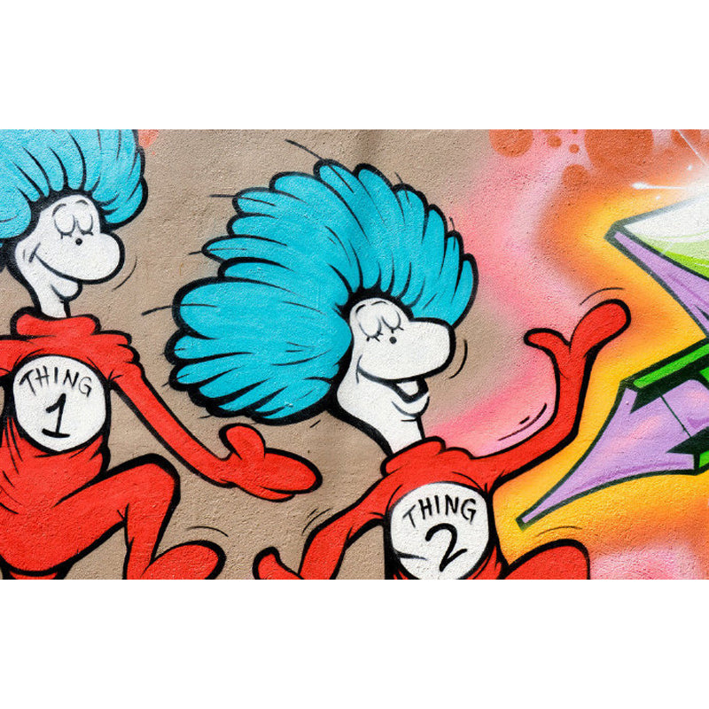 Bright Graffiti Graphic Mural Wallpaper Contemporary Non-Woven Wall Covering, Customised Clearhalo 'Wall Decor' 'Wall Mural' 1885052