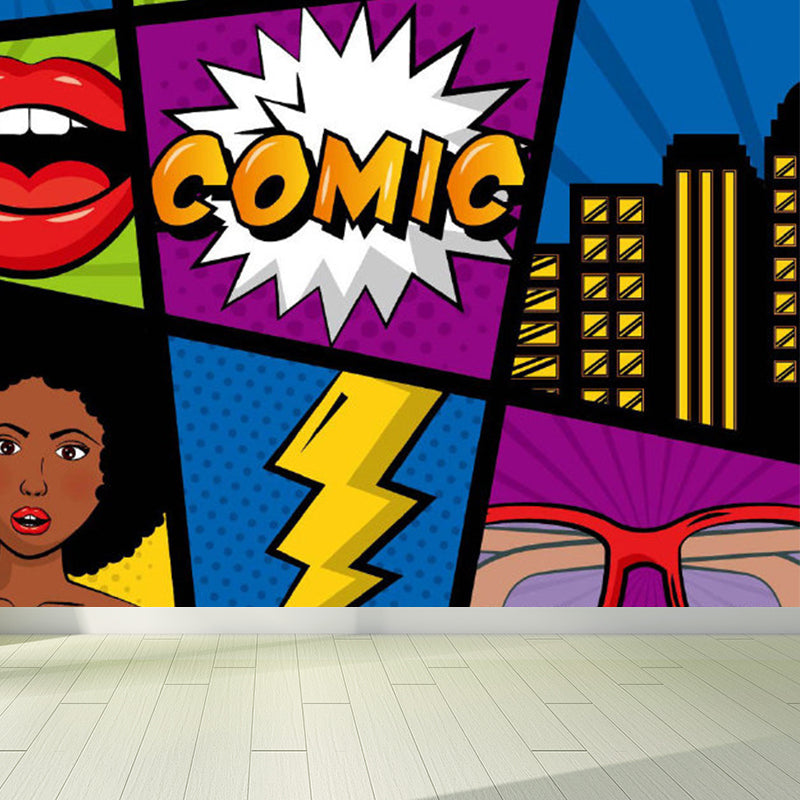 Illustration Magical Pattern Wall Mural Giant Wall Covering for Dining Room, Custom Clearhalo 'Wall Decor' 'Wall Mural' 1885070