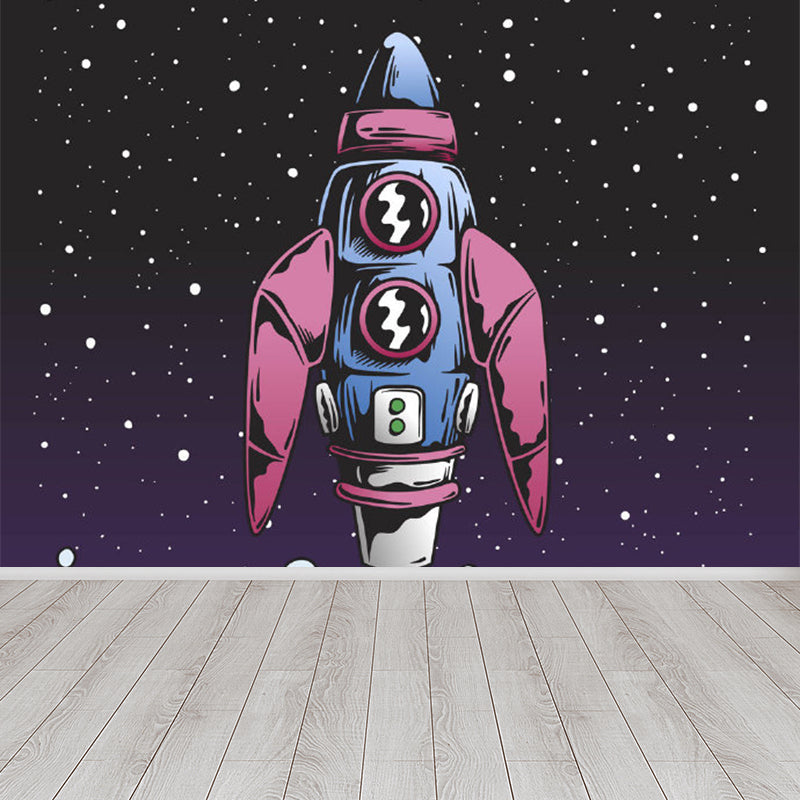 Illustration Magical Pattern Wall Mural Giant Wall Covering for Dining Room, Custom Dark Purple Clearhalo 'Wall Decor' 'Wall Mural' 1885074