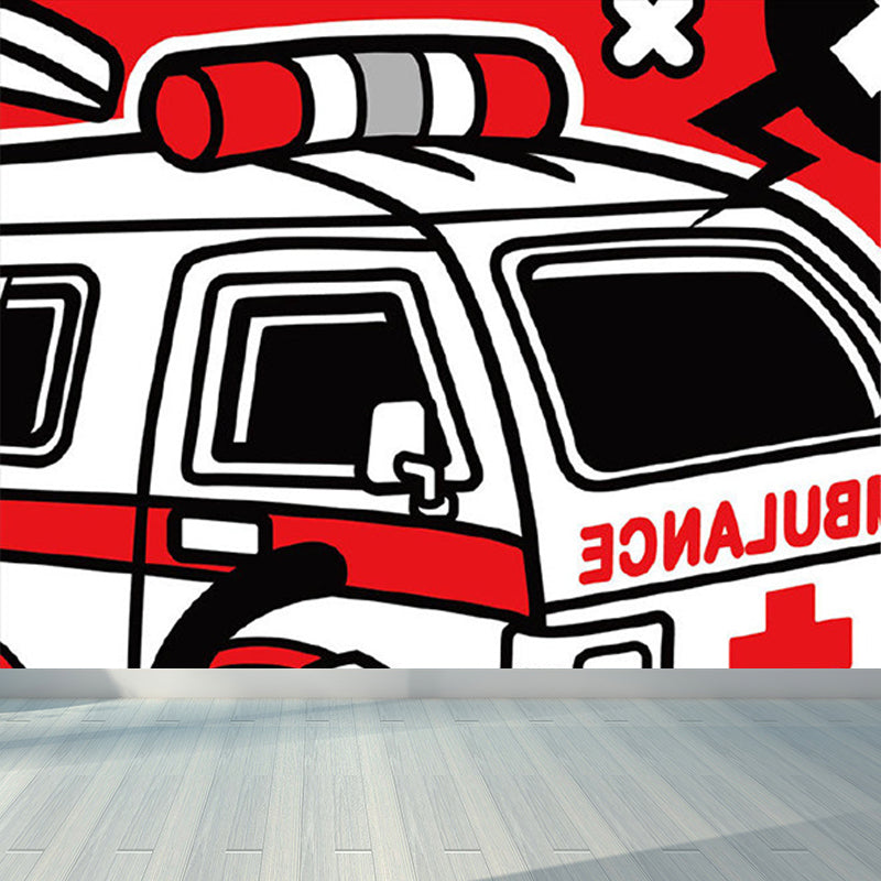 Giant Children's Art Wall Mural Soft Color Cartoon Pattern Wall Decor, Custom Printed White Clearhalo 'Wall Decor' 'Wall Mural' 1885089