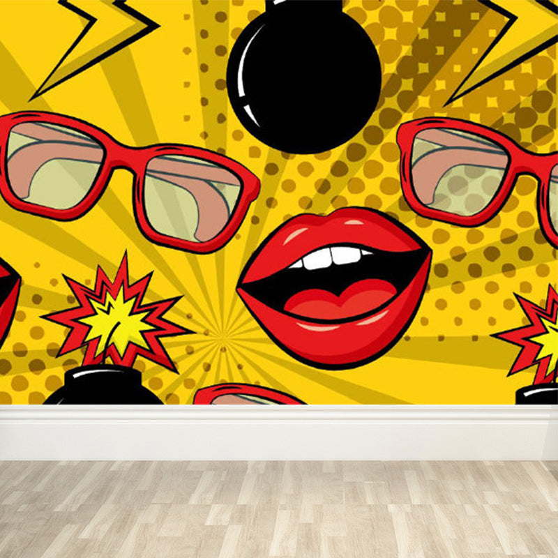 Stain Resistant Novel Pattern Mural Decal Non-Woven Modern Wall Decor for Sitting Room Clearhalo 'Wall Decor' 'Wall Mural' 1885106