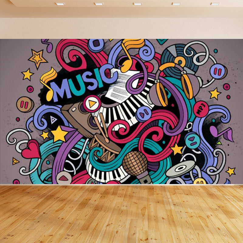 Stain Resistant Novel Pattern Mural Decal Non-Woven Modern Wall Decor for Sitting Room Clearhalo 'Wall Decor' 'Wall Mural' 1885115