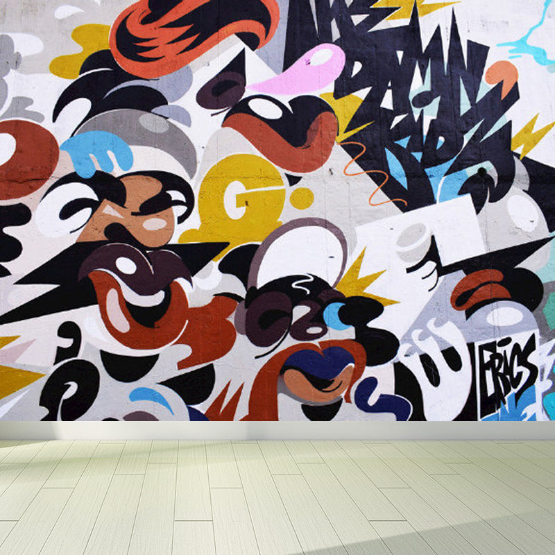 Non-Woven Decorative Wall Mural Modern Fashionable Pattern Wall Covering, Custom Printed White Clearhalo 'Wall Decor' 'Wall Mural' 1885159