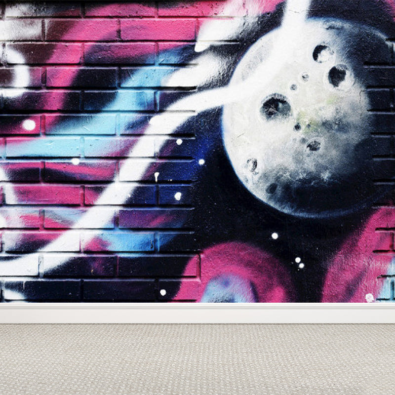 Non-Woven Decorative Wall Mural Modern Fashionable Pattern Wall Covering, Custom Printed Purple Clearhalo 'Wall Decor' 'Wall Mural' 1885169