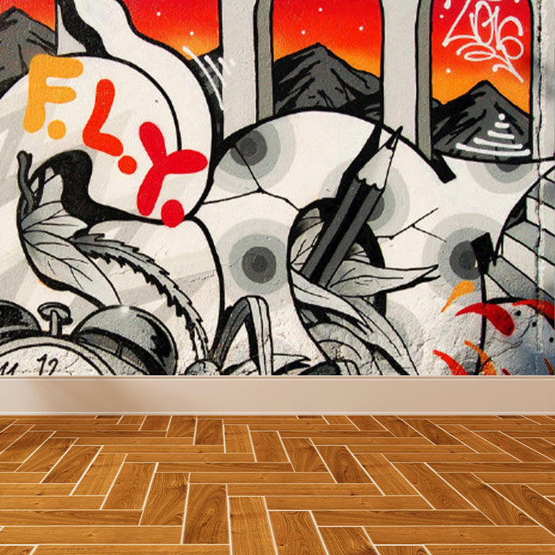 Soft Color Art Graphic Mural Stain Resistant Contemporary Drawing Room Wall Decor Clearhalo 'Wall Decor' 'Wall Mural' 1885185