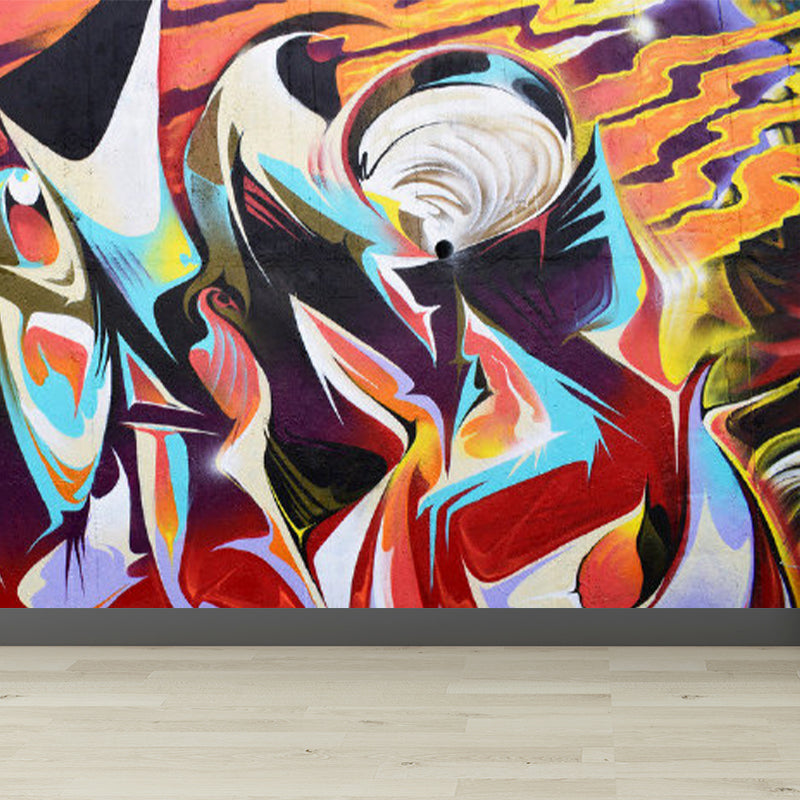 Soft Color Art Graphic Mural Stain Resistant Contemporary Drawing Room Wall Decor Clearhalo 'Wall Decor' 'Wall Mural' 1885195