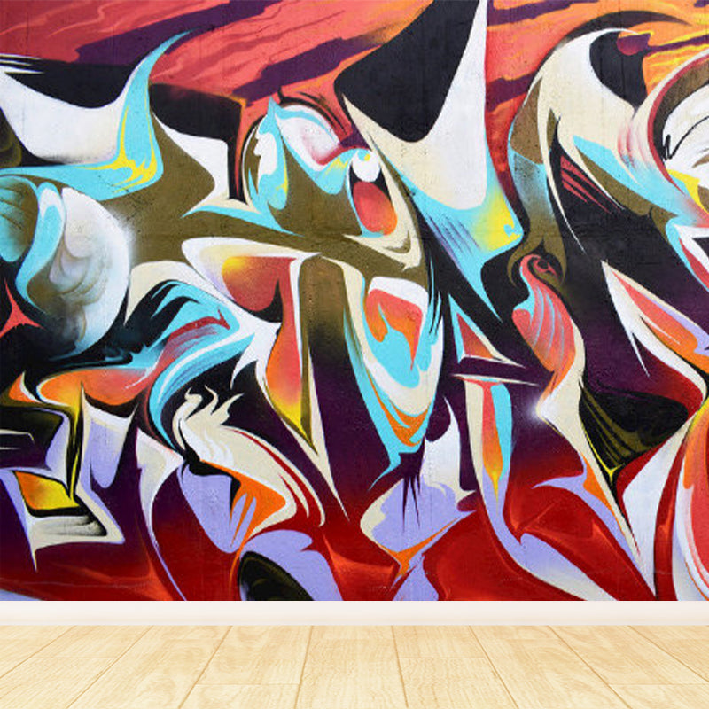 Soft Color Art Graphic Mural Stain Resistant Contemporary Drawing Room Wall Decor Clearhalo 'Wall Decor' 'Wall Mural' 1885196