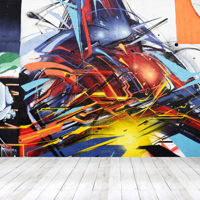 Soft Color Art Graphic Mural Stain Resistant Contemporary Drawing Room Wall Decor Purple Clearhalo 'Wall Decor' 'Wall Mural' 1885199