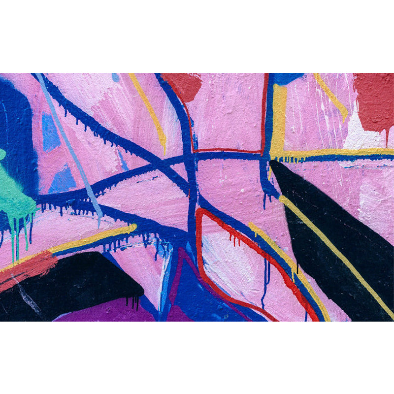 Pastel Color Graffiti Mural Wallpaper Modern Stain-Proof Wall Covering for Parlour Clearhalo 'Wall Decor' 'Wall Mural' 1885207