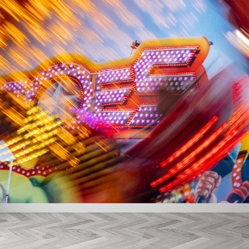 Pastel Color Graffiti Mural Wallpaper Modern Stain-Proof Wall Covering for Parlour Clearhalo 'Wall Decor' 'Wall Mural' 1885211