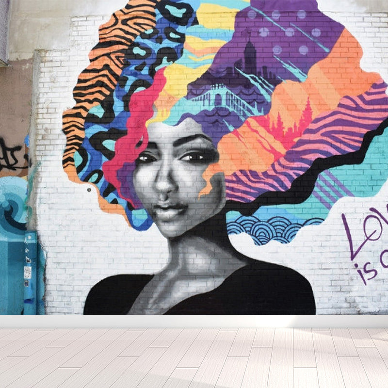 Non-Woven Ornamental Mural Decal Modern Fine Arts Graphic Wall Decor, Personalize Light Gray Clearhalo 'Wall Decor' 'Wall Mural' 1885244