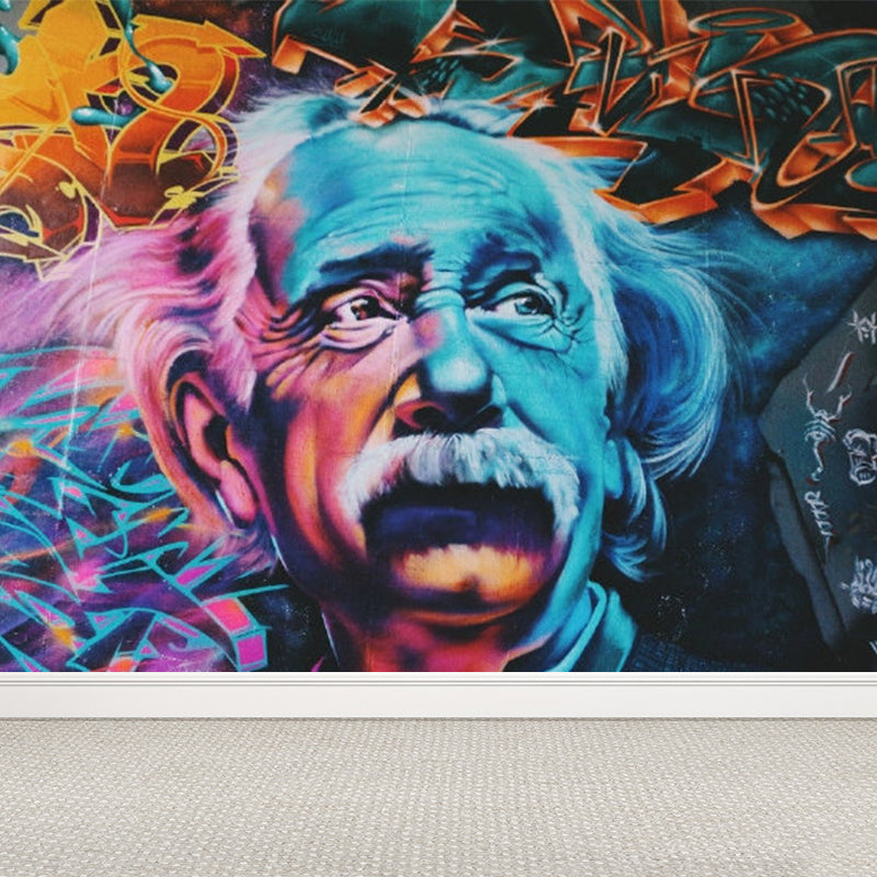 Full Size Illustration Modern Mural Wallpaper with Fashionable Graphic in Light Color Dark Blue Clearhalo 'Wall Decor' 'Wall Mural' 1885254