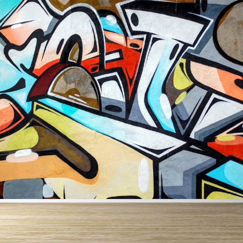 Full Size Illustration Modern Mural Wallpaper with Fashionable Graphic in Light Color Light Blue Clearhalo 'Wall Decor' 'Wall Mural' 1885259