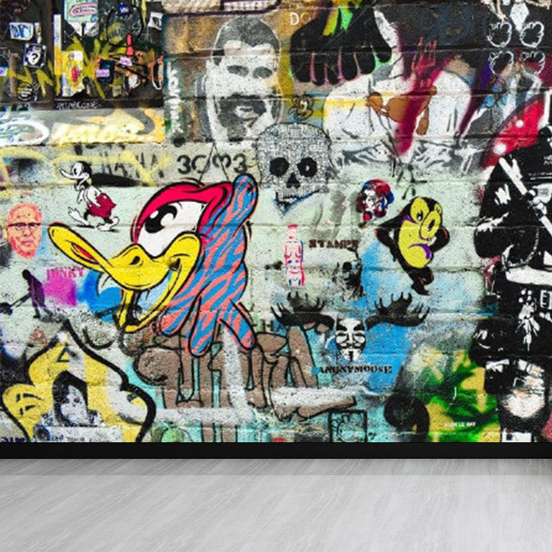 Full Size Illustration Modern Mural Wallpaper with Fashionable Graphic in Light Color Clearhalo 'Wall Decor' 'Wall Mural' 1885266