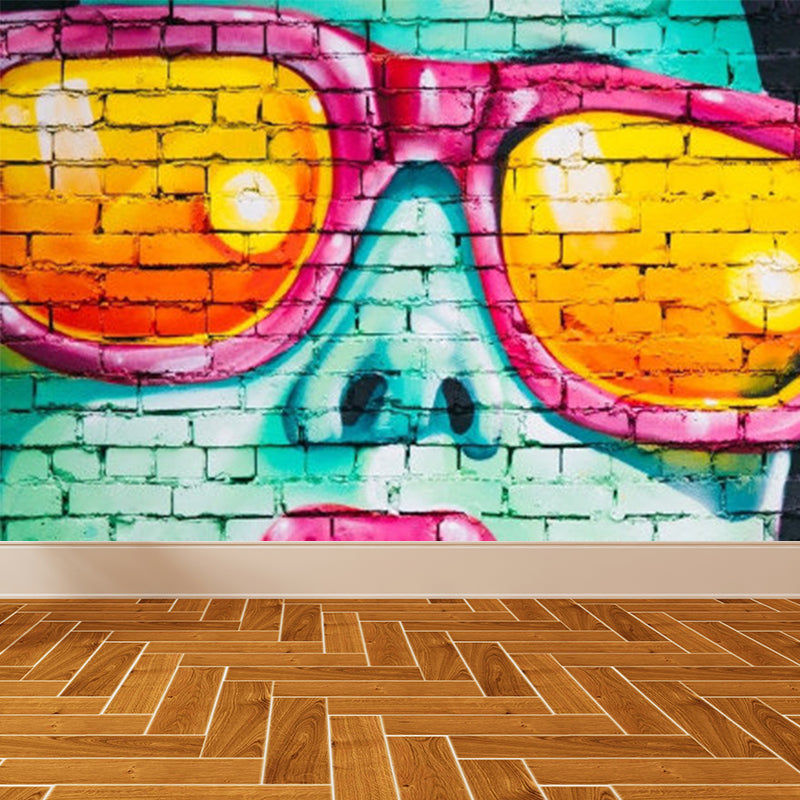 Full Size Illustration Modern Mural Wallpaper with Fashionable Graphic in Light Color Clearhalo 'Wall Decor' 'Wall Mural' 1885270