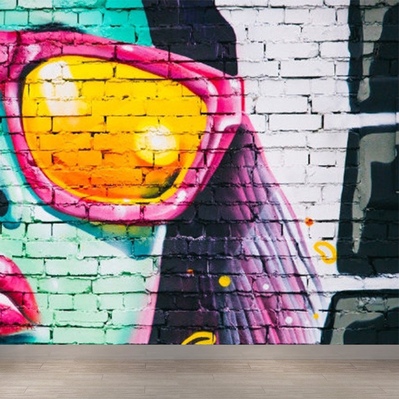 Full Size Illustration Modern Mural Wallpaper with Fashionable Graphic in Light Color Clearhalo 'Wall Decor' 'Wall Mural' 1885271