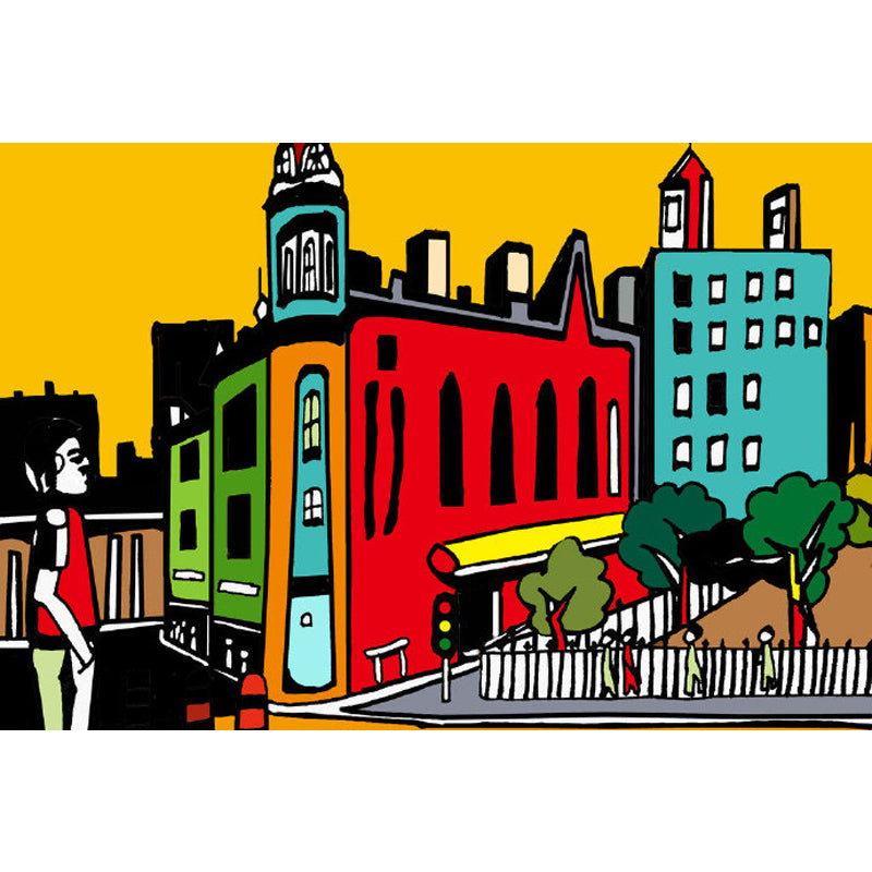 Landscape Mural Decal Modern Decorative Living Room Wall Covering, Custom Printed Clearhalo 'Wall Decor' 'Wall Mural' 1885282