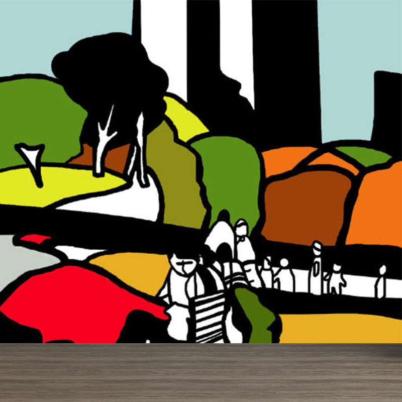 Landscape Mural Decal Modern Decorative Living Room Wall Covering, Custom Printed Clearhalo 'Wall Decor' 'Wall Mural' 1885290